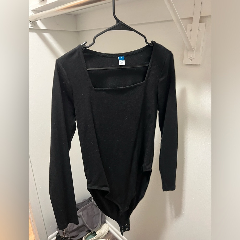 Black long sleeve body suit